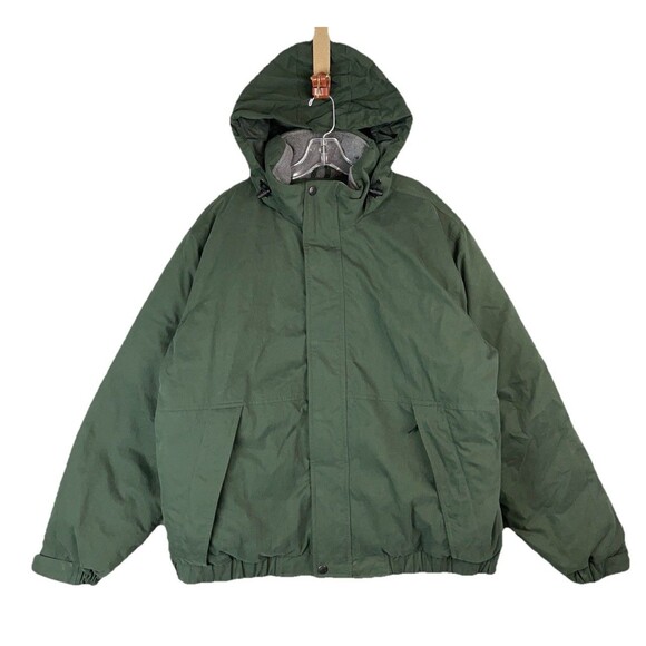 Eddie Bauer Men’s XL Down Jacket Superior Goose Packable Hood Forest Green - Picture 1 of 16